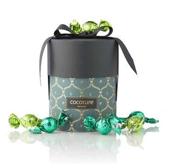 480g. Chokoladekugler i grønne & lysegrønne i grøn Cocoture Palæ gift selection 