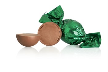 Mørkegrøn fyldt Cocoture chokoladekugle 