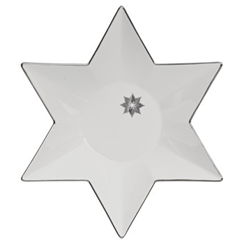Nordic skål hvid/sølv 22,5x22,5 cm. 
