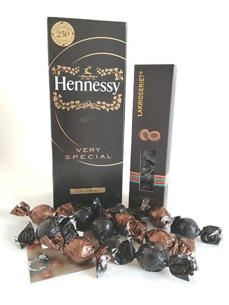 Gave med cognac Hennessy, lakrids og chokoladekugler