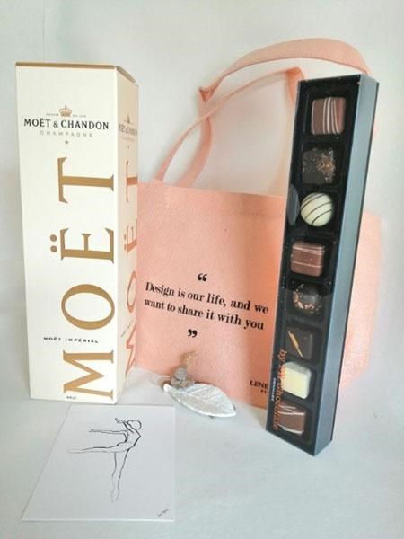 Gaveide - chokolade og champagne Moet Brut Imperial